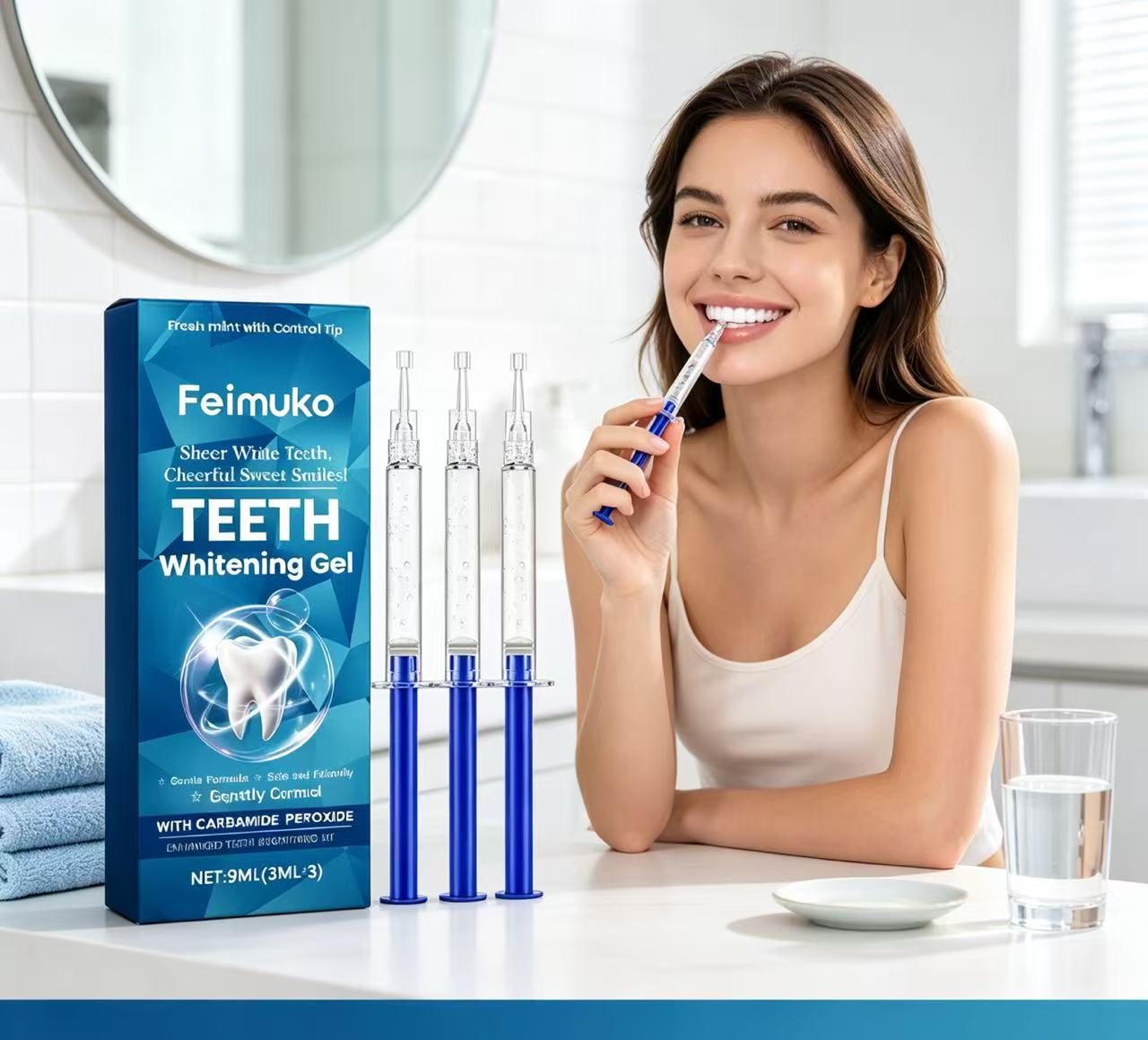 Feimuko Teeth Whitening Gel 3P - đánh giá và giá Teeth Whitening Kit