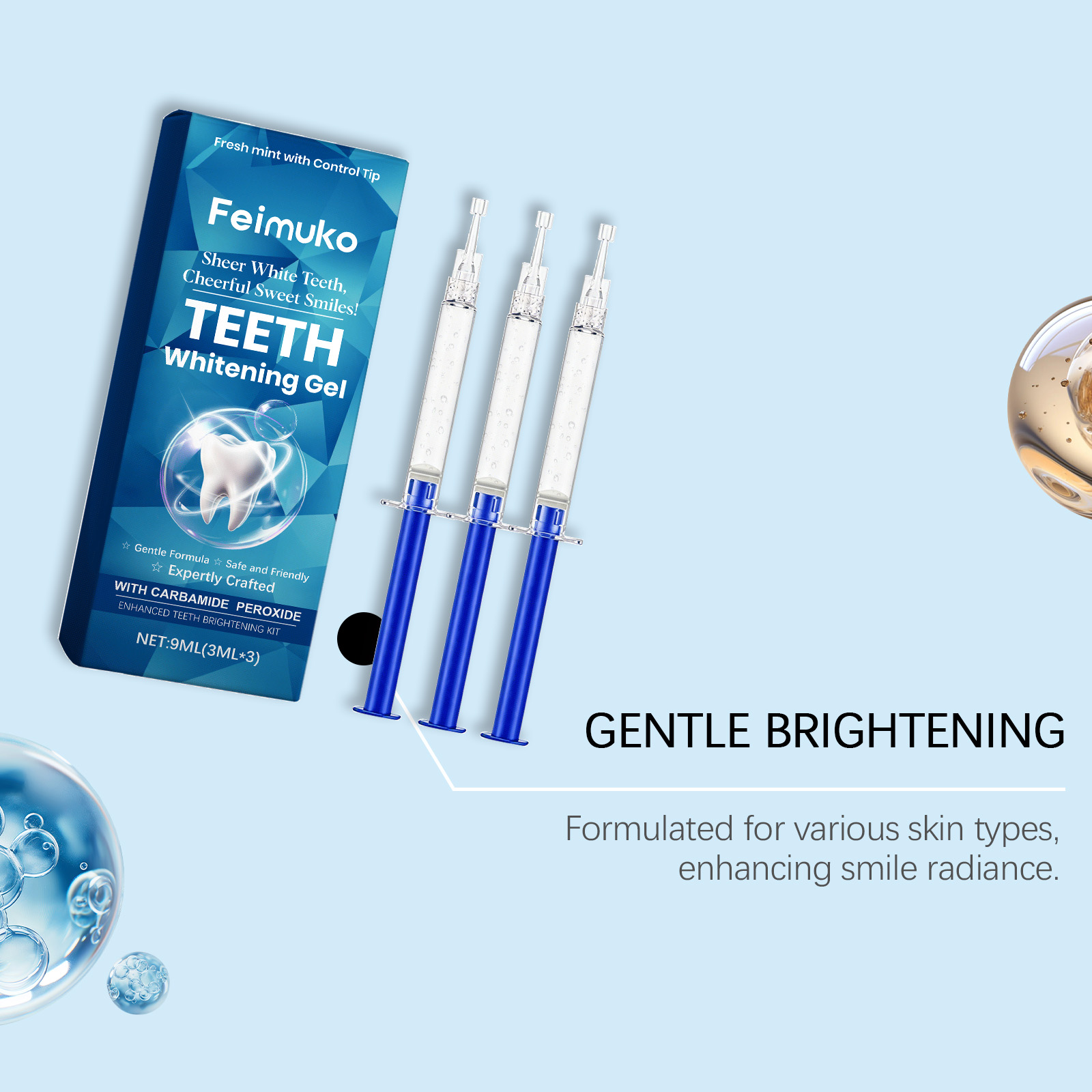 Feimuko Teeth Whitening Gel 3P - đánh giá và giá Teeth Whitening Kit